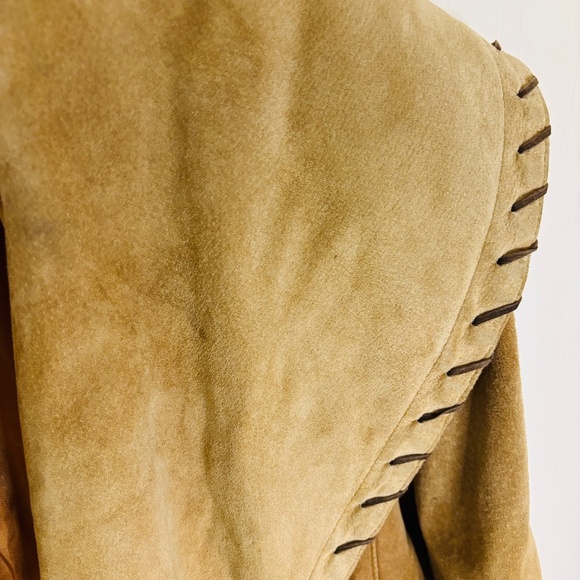 Danier 1970s Vintage Genuine Suede Brown Western Style Cowboy Coat SZ Medium - Picture 10 of 16